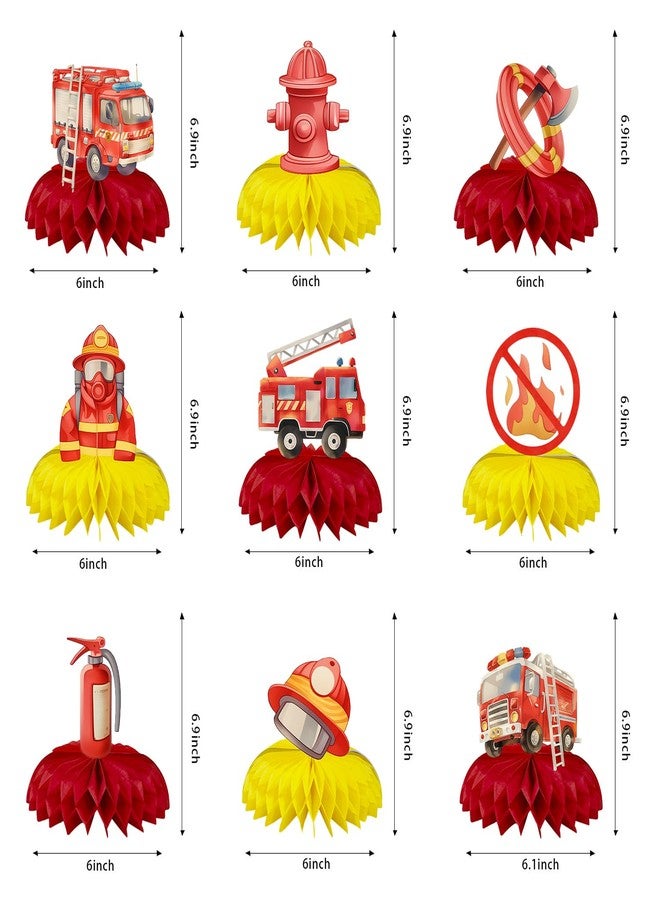 BQC 9 Pcs Firetruck Birthday Decorations Fire Hydrant Centerpiece Firefighter Birthday Party Decorations Fire Truck Party Favors Fire Truck Birthday Party Supplies - Image 5